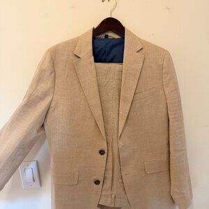 Bonobos Slim Fit Italian Linen Jetsetter Suit Beige, 38R blazer, 31 slim pants